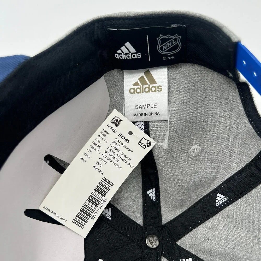 Vintage Adidas Mens Gray NHL‎ Toronto Maple Leafs Flat Brim Snapback Hat Cap NWT